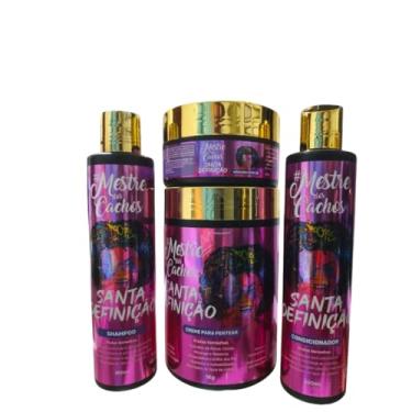 Imagem de Mestre dos Cachos Santa Definição Kit, Shampoo, Condicionador e Creme para Pentear, Frutas Vermelhas, 300mL e 1Kg