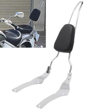 Imagem de Motaux Encosto para passageiro Sissy Bar para Yamaha V Star 400 650 Classic XVS400 XVS650 DragStar 1998-2018, cromado