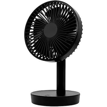 Imagem de Ventilador de mesa com 4 configurações de velocidade, ventilador de mesa automático, ventilador de mesa de 4000 mAh, recarregável por USB, portátil, pequeno ventilador silencioso (B)