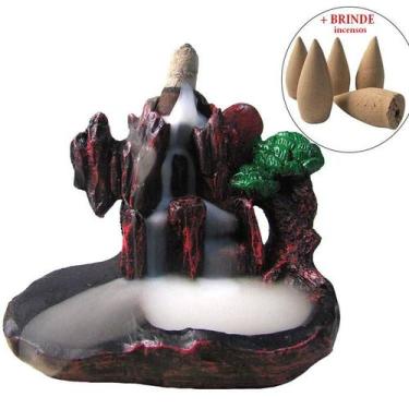 Imagem de Incensário Cascata Montanha com Árvore 8cm + Brinde - HU