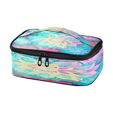 Imagem de GUIJI Lancheira térmica com flores brilhantes, à prova de vazamento, lancheira para mulheres e homens, lancheira portátil para trabalho, piquenique, viagens