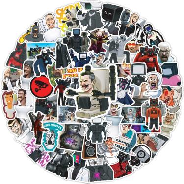 Imagem de Pacote de adesivos Skibidiss Anime Waterproof Vinyl 100 unidades