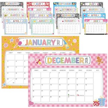 Imagem de Calendário de mesa grande para professores 2026-2027, calendário de parede de 18 meses, janeiro a 2027, junho, 43 x 29 cm, tamanho grande, agenda mensal com cordão para presente de ano novo, casa