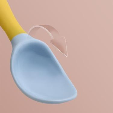 Imagem de Naroote Conjunto de Garfo e Colher para Utensílios de bebê, Aderência Confortável para Fácil Treinamento de Alimentação para Crianças (Amarelo)