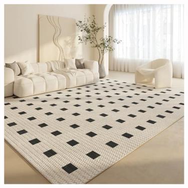 Imagem de SPXMQSS Tapetes de área laváveis à máquina, tapetes grandes para sala de estar, macios, antiderrapantes, para decoração de casa, escritório, casa, marrom claro