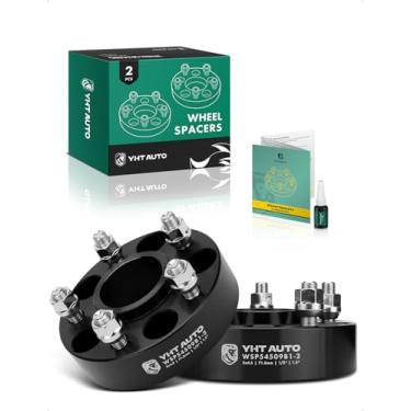 Imagem de YHTAUTO Espaçadores de roda centralizados de cubo 5 x 4,5 polegadas de 3,5 cm para Jeep Grand Cherokee, Wrangler, Liberty, Comanche espaçadores de pneu de 5 x 114,3 mm com pinos de 1,27 cm - 20 pinos, furo do cubo de 71,5 mm, 5 pinos 2 peças, adaptador de roda preto