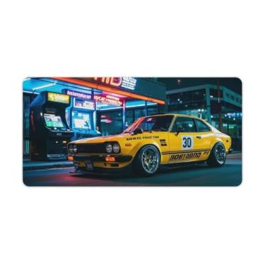 Imagem de HouLaiZhe Retro Classic RX3 JDM Car Game Console Neon Gaming Mouse Pads JDM Car Desk Pads Grandes Mousepads para Desktop Keyboard Computer Mat30x60cm