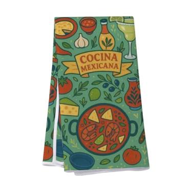 Imagem de VAMSII Presente de lembrança do México toalha de cozinha comida mexicana presente de férias no México toalha de prato lua de mel (USMexicoTowel)