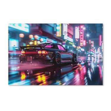 Imagem de HouLaiZhe S2000 Jdm Carro Neon Night Posters Tela Estética Parede Decoração de Parede Impressões Galeria Sala Decoração de Parede para Quarto Sala de Estar Escritório 11 x 17 polegadas (28 x 43 cm)