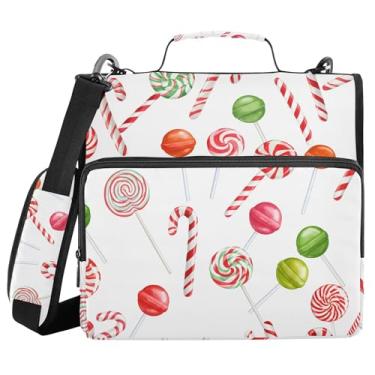 Imagem de xigua Fichário colorido com zíper pirulitos com alça de ombro e alça para transporte fácil, fichário de 3 anéis de 3 cm para escola, painel de expansão e arquivo expansível