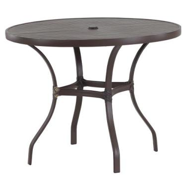 Imagem de Mesa com Tampo Ripado Roma Alumínio para Cozinha Edícula e Piscina Tra