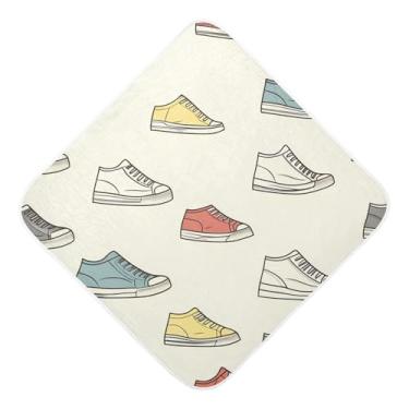 Imagem de STAYTOP Toalhas de bebê coloridas com capuz de musselina, toalha de banho super macia, toalhas de banho absorventes para banho de recém-nascido unissex 89 x 89 cm