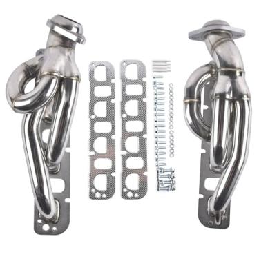 Imagem de Substituição do coletor de cabeçotes curtos de escape para caminhonete Ram 1500 5.7L V8 Hemi 2009-2017 Acabamento polido de aço inoxidável 304