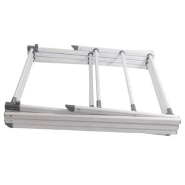 Imagem de Varal Vertical Retrátil de Chão, Branco e Cinza, Ferro e PP, 11 Varetas Extensíveis, Capacidade 10kg, 103x37x40cm