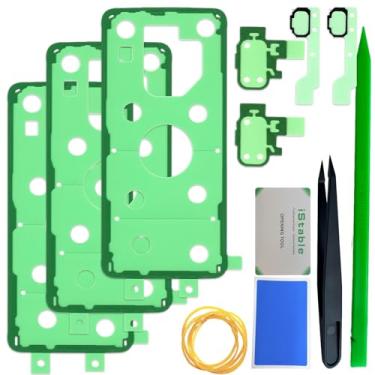 Imagem de iStable Fita adesiva de capa traseira compatível com Samsung Galaxy S9 Tiras adesivas de substituição da caixa da bateria traseira SM-G960F/DS (pacote com 3)