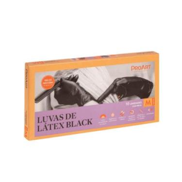 Imagem de Luvas ProArt Black De Latex 10 Unidades M