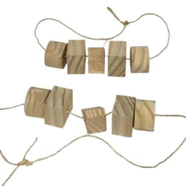 Imagem de Kit C/2 Bolacha Madeira Pinus Natural Para Roedores Brinquedo Sisal - 