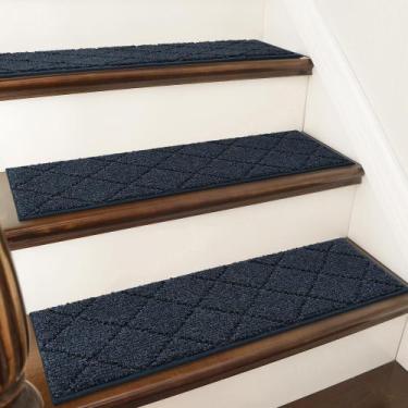 Imagem de Tapete COSY HOMEER Stair Treads 71 x 23 cm, antiderrapante, azul marin