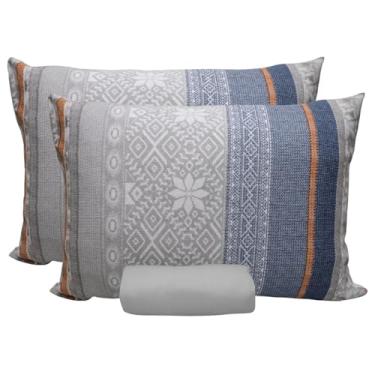 Imagem de Jogo de Lençol Portallar Doce Vida Fronha 100% Algodão Casal Salta/Cinza Frio