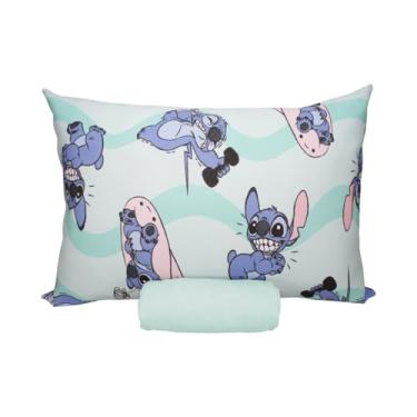 Imagem de Jogo de Lençol Portallar Disney Stitch Play+ 100% Algodão Solteiro Stitch Fit/Verde Sublime