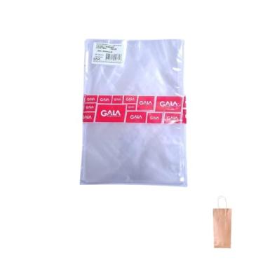 Imagem de Kit Saco De Presente Transparente 900 Incolor 15x22cm (20 unidades) + Sacola Para Presente Kraft para Garrafa 35x15x8cm (500 unidades)