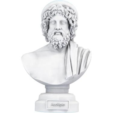 Imagem de Estátua Busto Asclépio - Esculápio - Deus Grego da Medicina (Cor Mármore)