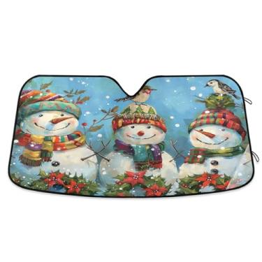 Imagem de Guarda-sol de carro boneco de neve de Natal Para-brisa Dobrável Caminhão Para-brisas para Para-brisas Grande