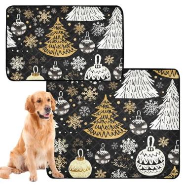 Imagem de Almofada de xixi para animais de estimação preta dourada em aquarela, reutilizável, lavável, impermeável, cercadinho absorvente, pequeno pacote com 3