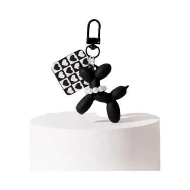 Imagem de Chaveiros De Acrílico Em Forma De Cão Balão Com Coração Preto, Acessór