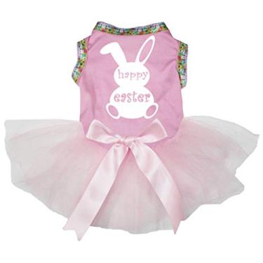 Imagem de Petitebella Vestido de cachorro de coelho da páscoa feliz (rosa/rosa, 3GG)