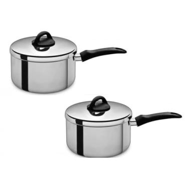 Imagem de Conjunto de 2 Panelas em Aço Inoxidável com Cabo Ergonômico, Tampa com Alça, Prata