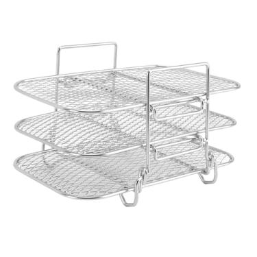 Imagem de TOPINCN 3 Racks de Fritadeira Empilháveis, Acessórios de Fritadeira de Ar Multicamadas de Aço Inoxidável Com Design de Grade para Cozinhar Uniformemente, Rack de Desidratador Compatível
