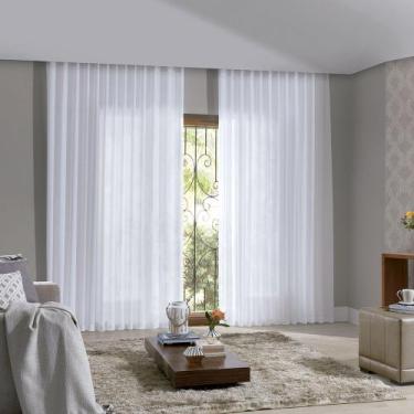 Imagem de Cortina Voil para Trilho Comum 4,20x2,30m Branco - Cortina Cortina