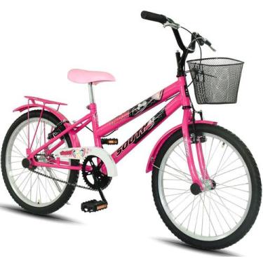 Imagem de Bicicleta Aro 20 South Grazzy infantil Feminino Paralama e Cesto, Rosa