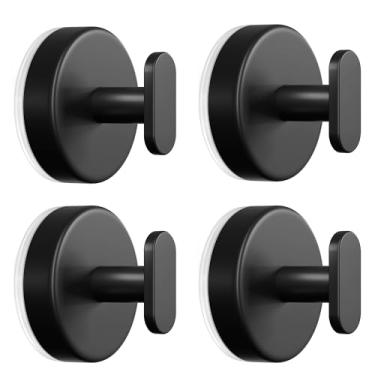 Imagem de pickpiff Ganchos de ventosa para chuveiro, preto, pacote com 4