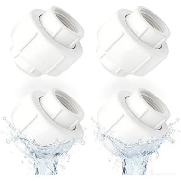 Imagem de JUUJCH União de rosca fêmea de PVC de 3/10.2 cm, adaptador de acoplamento de rosca fêmea, grau de acoplamento de móveis, adequado para sistemas de água, piscina, encanamento interno, 4 peças