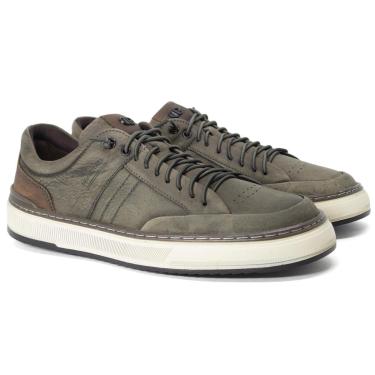 Imagem de Sapatênis Masculino Democrata Denim City Couro Cadarço Elástico Conforto 240106-Masculino