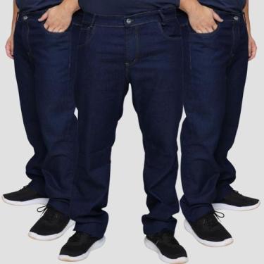 Imagem de Kit 3 Calça Masculina Jeans Plus Size Slim Lycra Stretch - EXPOSIÇÃO P
