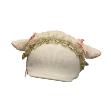 Imagem de simhoa Capa para capacete de esqui, gorro de tricô decorativo, acessório para capacete de snowboard e esqui, Orelha de Cabra Branca