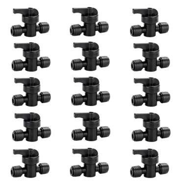 Imagem de Pacote com 15 Válvula de desligamento de irrigação por gotejamento de 1/10.2 cm, válvula de acoplamento universal de tubulação de irrigação por gotejamento, encaixe de travamento do conector sem