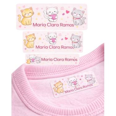 Imagem de Etiquetas Escolares Personalizadas, Kit com 67 Etiquetas Adesivas Fotográficas e 40 Termocolantes para Roupas, Personalizável