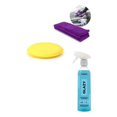Imagem de Kit Glazy Limpa Vidros 4 Em 1 + Microfibra Aplicador Vonnix - Vonixx