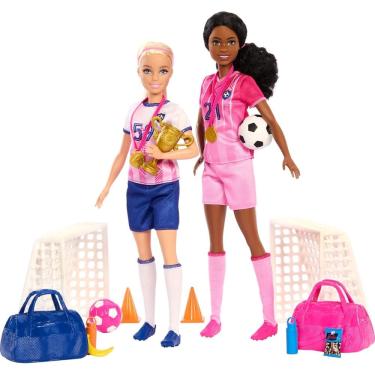 Imagem de Barbie Conjunto de Brinquedo Futebol com Bonecas Mattel Hrg88
