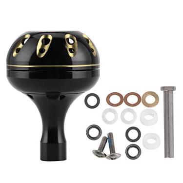 Imagem de Maçaneta do carretel de pesca Substituição de metal Universal Full Metal Grip Ball Acessórios DIY para S/D/A Acessórios da alça do carretel Durável de alta resistência sem (Ouro Negro)