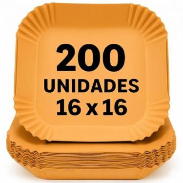 Imagem de Kit 200 Formas Quadrada De Airfryer Descartável Antiaderente De Papel 