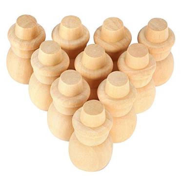 Imagem de Alomejor Enfeites Diy, 30 Peças de Formas de Madeira Sem Pintura, Boneco de Neve, Artesanato de Madeira Com Toque Fino para Jardim de Infância, Pintura de Grafite para Crianças