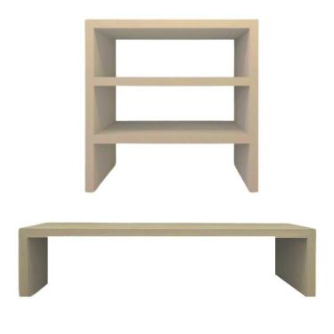 Imagem de Kit Suporte De Mesa Monitor E Escaninho Organizador Cor Nude