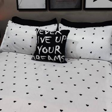 Imagem de Lençol Com Elástico Casal Queen 4 Un Love Black Com Almofada