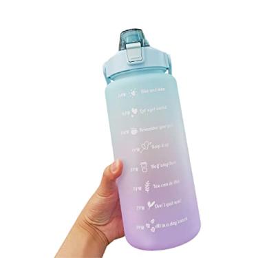Imagem de Garrafa de Água Reutilizável e à Prova Vazamentos com Canudo Marcador Alça Grande Capacidade para Caminhada Viagem Esportes Academia Condicionamento Físico