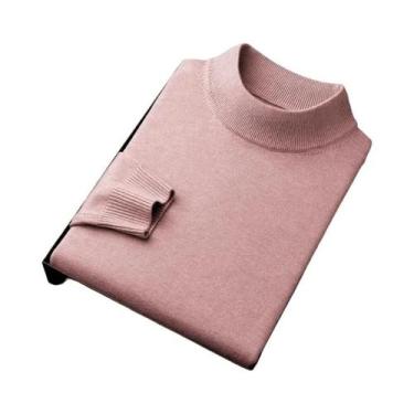 Imagem de Suéter Masculino De Tricô Gola Alta Quente Para Outono/Inverno Com Man